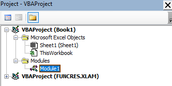 VBA муҳарриридаги Project Explorer панели &mdash; Normal ва модуллар дарахти